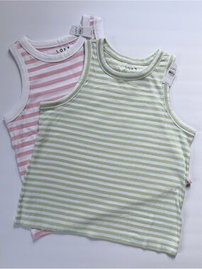 LOFT Striped Tank Top in Light Green
